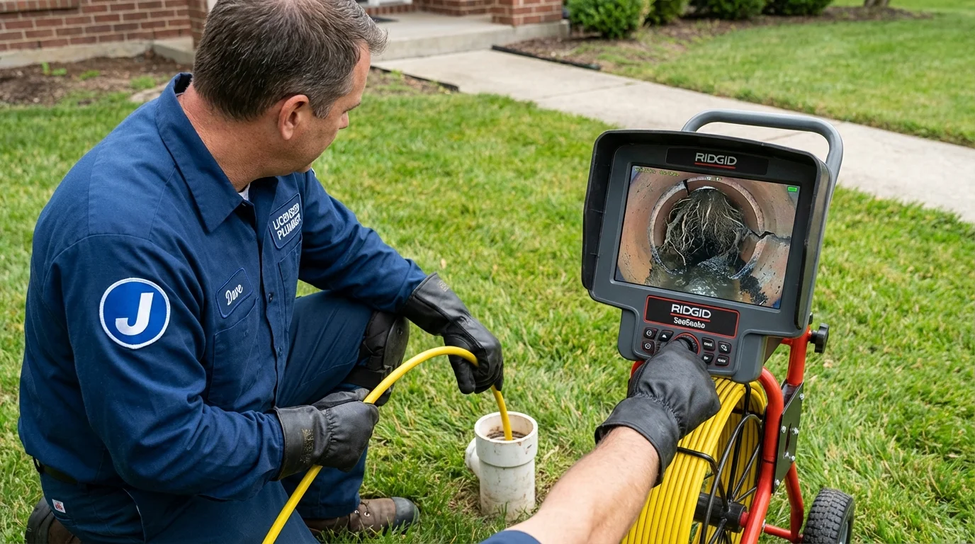 Sewer camera inspection being performed by Johns Plumbing LLC in Independence